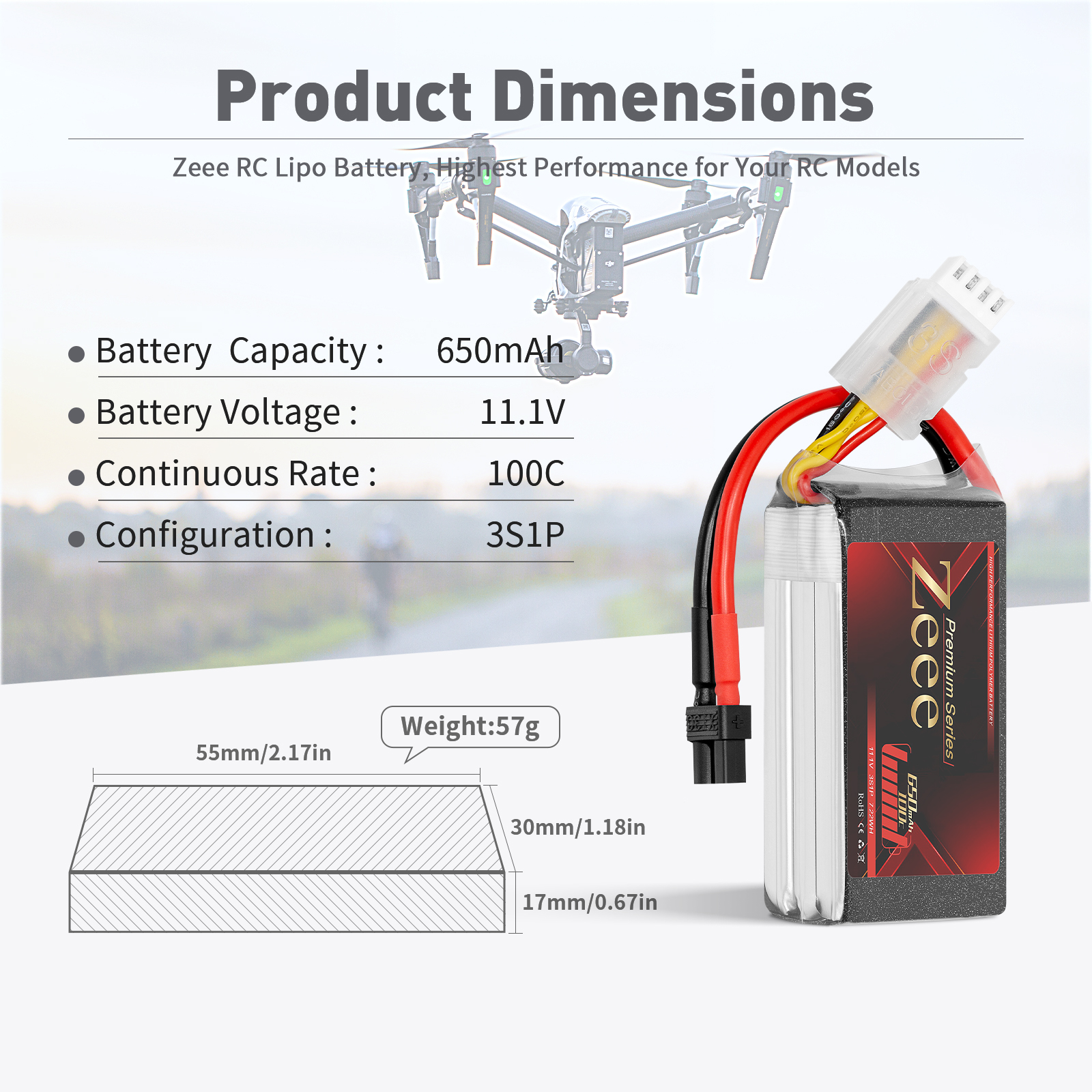 650mah 100C 11.1V soft pack with XT30