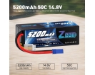 14.8V - 14.8V 50C 5200mAh EC5 Deans