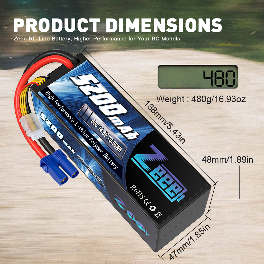 14.8V 50C 5200mAh EC5 Deans