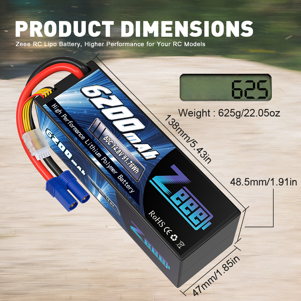 14.8V 80C 6200mAh EC5 Deans