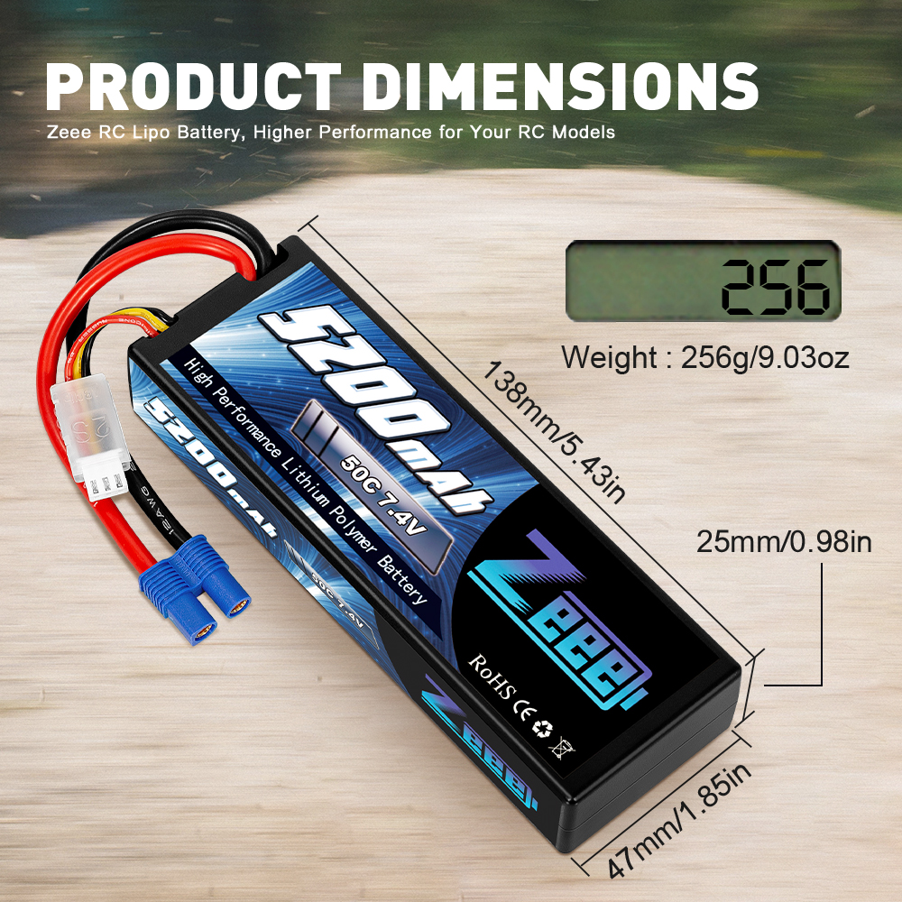 7.4V 50C 5200mah EC3 Deans