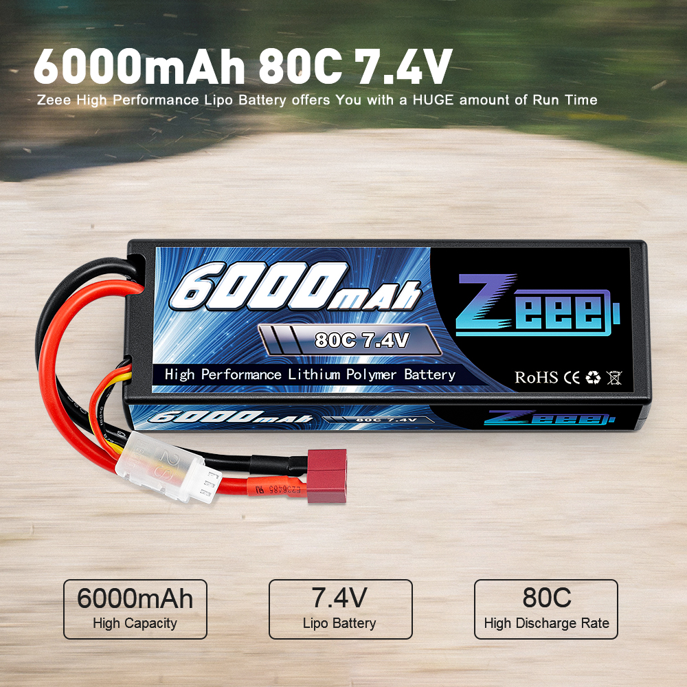 7.4V 80C 6000mah hard case with Deans