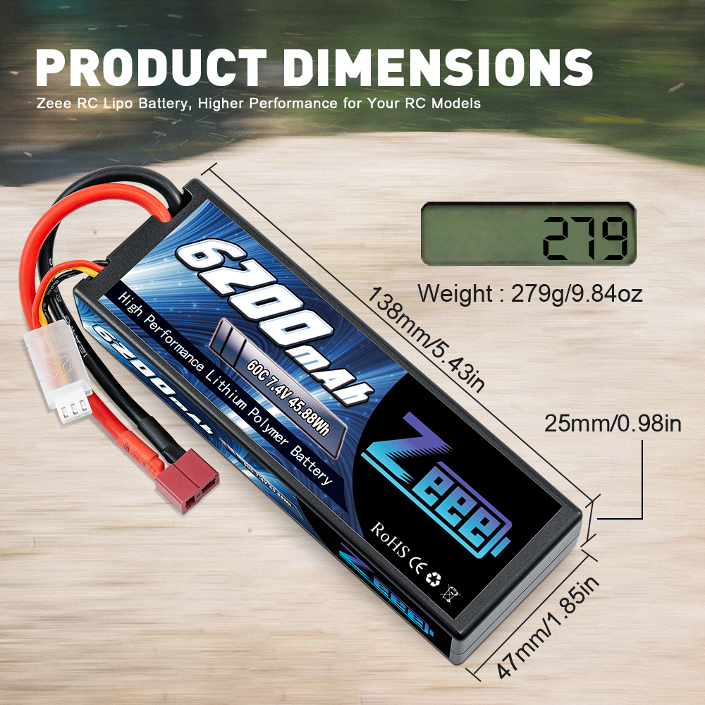 7.4V 60C 6200mah Deans