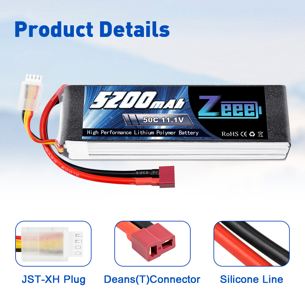 11.1V 50C 5200mAh soft pack