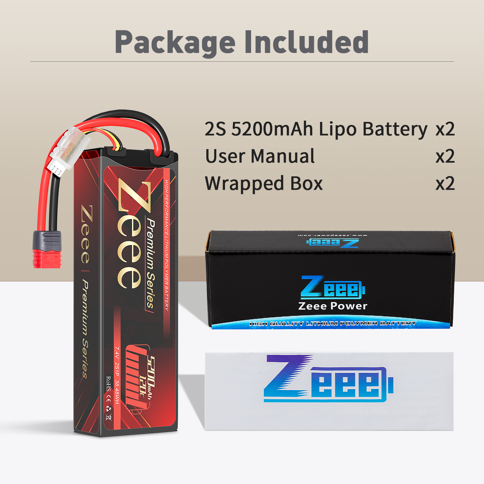 5200mah 120C 7.4V Deans