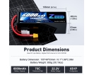 Zeee 6s 6000mAh 75C 22.2V Soft case Lipo Battery with XT60 Plug for FPV/UAV/drone